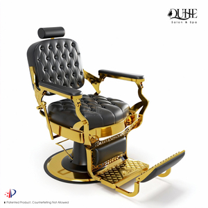 Chaise <span class=keywords><strong>de</strong></span> <span class=keywords><strong>coiffure</strong></span> professionnelle <span class=keywords><strong>de</strong></span> style antique pour <span class=keywords><strong>salon</strong></span> <span class=keywords><strong>de</strong></span> beauté, chaise <span class=keywords><strong>de</strong></span> barbier noire et dorée - Product Image 5