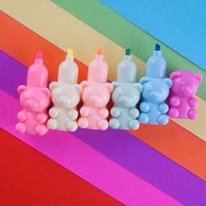 Dễ Thương Gấu Hình Dạng <span class=keywords><strong>6</strong></span> Màu Sắc Kết Hợp Highlighter Đánh Dấu Màu Nước Bút Cho Trẻ Em - Product Image 5