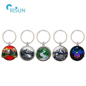 Randonnée en plein air Camping Wilderness Montagnes Lacs Forêts Lever du soleil Nature Llavero Porte-clés Anneau Porte-clés Nature personnalisé - Product Image 2