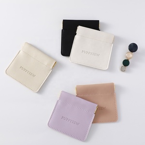 PUPPYSEW 8*8cm Jewelry Pouch Cosmetic <b>Lipstick</b> Shrapnel Pu leather Bag Automatic Closed Bag Makeup Packing Bag <b>custom</b> logo - Product Image 3