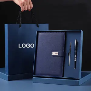2023 günlüğü hediye seti A5 notebooklar LOGO özelleştirilebilir hediye kalem ve ekstra dolum ile iş ofis not defteri