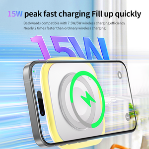 Adaptador de <span class=keywords><strong>cargador</strong></span> magnético Estación de carga inalámbrica portátil de 15W con mosquetón <span class=keywords><strong>Cargador</strong></span> de energía de <span class=keywords><strong>Tipo</strong></span>-<span class=keywords><strong>C</strong></span> de 8 pines - Product Image 3