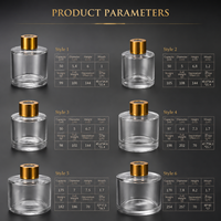 Bouteille d'aromathérapie ronde de luxe 50ml/100ml/150ml, bouteille diffuseur avec bâtonnets d'aromathérapie, boîte d'emballage personnalisée et logo