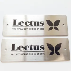 Custom Engraved 304 Stainless Steel Nameplate With Black Painted Brushed