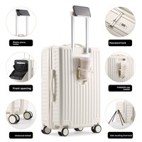 Valise de voyage multifonctionnelle unisexe à ouverture frontale 20 pouces cabine taille 24 pouces valise grande capacité PC étanche nouveau modèle