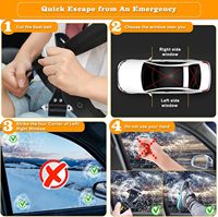 Brise-vitre de voiture Brise-vitre Coupe-ceinture de sécurité 2-en-1 Marteau de sécurité de voiture avec une seconde Marteau d'urgence pour vitre de voiture