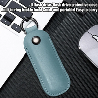 Pochette anti-perte en cuir PU pour clé USB, étui de protection pour clé USB, sac de rangement avec porte-clés