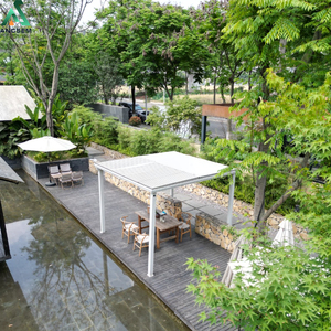 Pergola en aluminium ANCSEM économique, résistante aux intempéries, avec toit plat, gouttière optionnelle, mur rideau, murale ou autoportante, pour patio et <span class=keywords><strong>jardin</strong></span> - Product Image 6