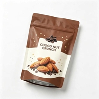 Bolsas Ecológicas de Color Marrón Chocolate con Almendras y Estrellas Doradas para Envasado de Alimentos Premium (Grado Alimenticio)