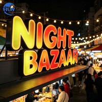 Enseigne LED RGB en acier inoxydable résistante aux intempéries, lettres lumineuses RGB pleine couleur, enseigne lumineuse, logo, signalétique extérieure
