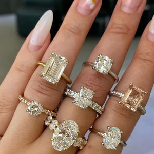 Anillos de circón de Plata de Ley 925 de marca personalizada para mujer, anillos de compromiso de boda a la moda para regalo y fiesta - Product Image 2