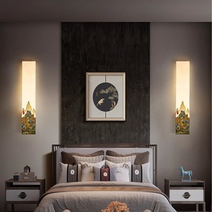 Huiju <b>Lighting</b> Chinese Style Wall Lamp Marble LED 220V Living Room Bedroom <b>Decorative</b> Light - Product Image 3