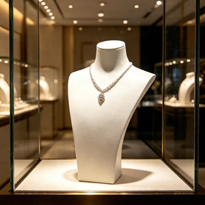 Stylish and Durable White Pendant Necklace Display Props Can Be Customized Size Bust <b>Jewelry</b> Props - Product Image 1