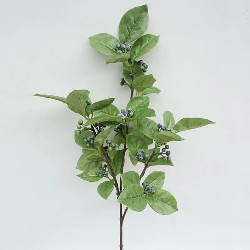 Groothandel 3 Takken Green Decoraties Kunstmatige Plant Bladeren Bos 75Cm Enkele Clematis Lvs Met Fruit