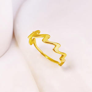 Joyería de lujo, anillo ajustable de dedo personalizado para mujer, anillo de oro de acero inoxidable chapado en oro para mujer - Product Image 1