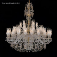 Lustre en cristal double JYLIGHTING, lampe de hall pour villa et hôtel, grand lustre de style européen pour salon