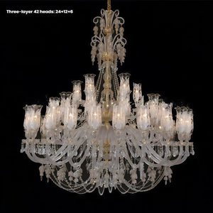 Lustre en cristal double JYLIGHTING, lampe de hall pour villa <span class=keywords><strong>et</strong></span> hôtel, grand lustre de style européen pour salon - Product Image 4