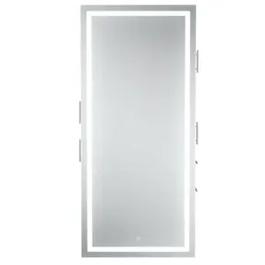 double sided white smart barber mirror for hair salon station