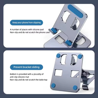 Support de téléphone portable pliable en alliage d'aluminium avec logo personnalisé, support de bureau réglable pour téléphone et tablette – Ventes Flash