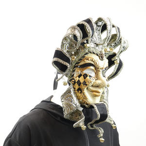 Topeng Venetian Jester Plastik Berkualitas Tinggi untuk Pesta Topeng Kostum Pesta Venesia Halloween Dekorasi DIY - Product Image 4