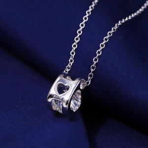 Tianyu Moissanite Solitaire Prong <b>Necklac</b> <b>Simple</b> and Stylish 925 Sterling Silver Plated with 18K Platinum - Product Image 3