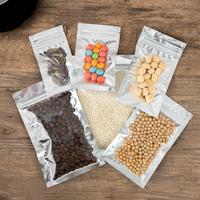 Sacs d'emballage refermables en plastique alimentaire sur mesure, à trois soudures latérales, avec fenêtre, pour bonbons acidulés en bandes