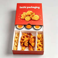 Boîte d'emballage personnalisée pour restauration rapide, boîte à poulet frit, boîte à snacks en carton avec tiroir, boîte à anneaux pour snacks