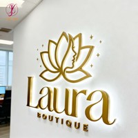 Enseigne lumineuse LED 3D personnalisée avec logo en peinture dorée mate de qualité supérieure, enseigne murale intérieure, enseigne de marque, enseigne LED personnalisée pour entreprise
