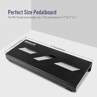 Papan Pedal Gitar Mini 14" Efek Gitar Kompak Pedalboard Kecil dengan Pedal, Pita Pengikat Kabel & Kabel Patch, Hitam