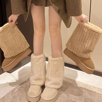 Nouvelles bottes de neige occidentales pour femmes, hiver 2025, plates, confortables, à semelle épaisse, augmentant la taille, hauteur du mollet, avec des chaussures en velours épais