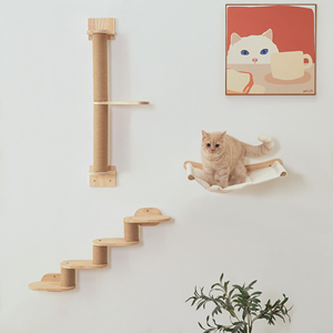 实木猫树可持续猫壁挂平台家具攀爬宠物抓挠柱 - Product Image 4
