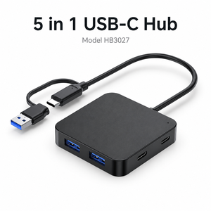 Hub USB C 5 en 1 a 5 Gbps, 2 Puertos Host Duales a 3 USB 3.0, 2 Tipo C, Divisor con Puerto <span class=keywords><strong>de</strong></span> Carga <span class=keywords><strong>de</strong></span> 5V 4A, Adaptador para Laptop - Product Image 2