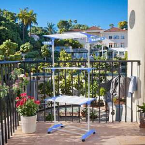 Multifuncional plegable de hierro de tres capas de pie para baño/sala de estar tendedero toallero ala fresca ecológica - Product Image 1