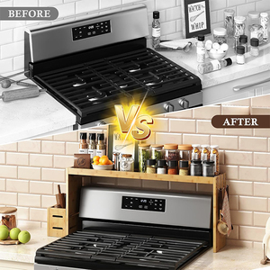 Scaffale da <span class=keywords><strong>Cucina</strong></span> in Bambù Resistente da 32 Pollici per Spezie, con Finitura Anti-umidità, Ideale per Chef Professionisti - Product Image 3