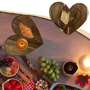 เขียงไม้รูปหัวใจ หนา 2 นิ้ว ขนาดสั่งทำ  ให้เป็นของขวัญแก่ครู เขียงไม้ธรรมชาติ - Product Image 1