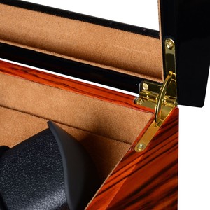 Hai chế độ LED ánh sáng hiển thị pin hoạt động tự động xem Winder 2 + 2 cánh quạt vuông bằng gỗ xoay trường hợp hộp trường hợp hộp đồng hồ trường hợp - Product Image 4