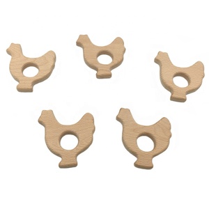 De forma de Polla bebé madera juguete mordedor bebé enfermera lactancia materna mastique niño pollo SONAJA de madera - Product Image 4