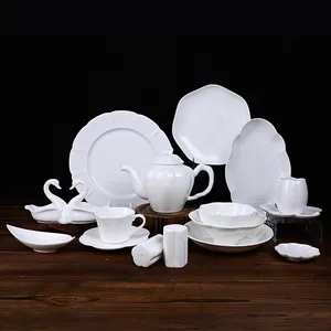 PITO Horeca骨瓷奢华批发陶瓷白色餐盘套装家居用品定制餐具