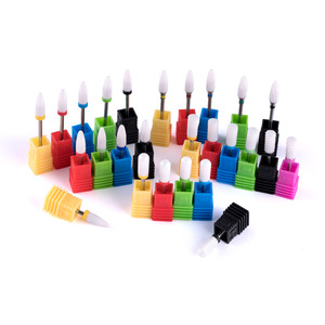 Brocas de Cerámica para Uñas, Cabezal Ovalado para Pulir Puntas de Uñas Acrílicas, Manicura - Product Image 1