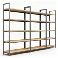 Étagère de rangement robuste en acier et bois, présentoir de sol, organisateur domestique, support d'affichage de marchandises pour entrepôt et supermarché