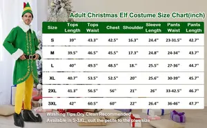 5 uds Navidad Buddy Elf disfraz Navidad verde elfo traje para hombre Navidad hombre elfo traje adulto verde traje Navidad Look