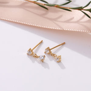 Pendientes de aro chapados en oro de acero inoxidable para mujer de alta calidad, conjunto de joyería, regalo impermeable - Product Image 3