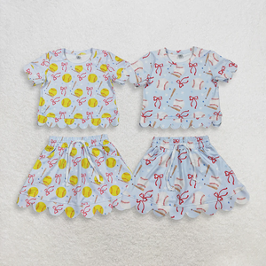 Nouvel ensemble 2 pièces pour bébé garçon : Polo brodé baseball amusant et short rayé – Tenue d'été pour le jour du match - Product Image 4