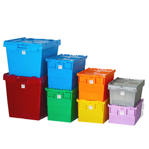 Stackable Storage Crate Blue Security Crate Container Plastic Storage Boxes With Lids