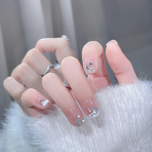<span class=keywords><strong>Uñas</strong></span> Postizas Cuadradas <span class=keywords><strong>con</strong></span> Acentos de Diamantes de Imitación, de ABS, <span class=keywords><strong>con</strong></span> Pegamento, 24 Piezas, Reutilizables, <span class=keywords><strong>Color</strong></span> <span class=keywords><strong>Rosa</strong></span> <span class=keywords><strong>Nude</strong></span>, Set de Arte de <span class=keywords><strong>Uñas</strong></span> para Mujer - Product Image 3