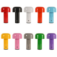 Lampe de chevet LED moderne en fer, design champignon, rechargeable, avec variateur de trois couleurs pour chambre à coucher