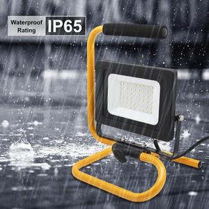 Projecteur de chantier LED 20W, lampe de travail portable avec prise, étanche IP65, éclairage extérieur 2000LM/6500K, lampe de travail LED WD-460 - Product Image 3