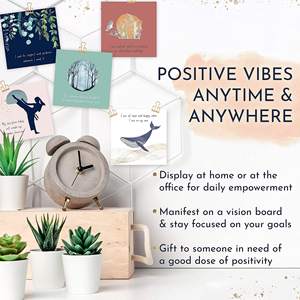 Tarjetas de Felicitación Personalizadas <span class=keywords><strong>SHYS</strong></span> con Afirmaciones de Salud Mental y Mindfulness, Laminación de Película, Frases Inspiradoras, Impresión Positiva - Product Image 5