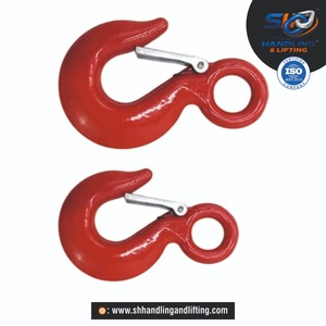 Crochet de levage robuste en acier allié G80 de grade 80 avec loquet de sécurité pour élingue à chaîne, grue et matériel de levage - Product Image 1
