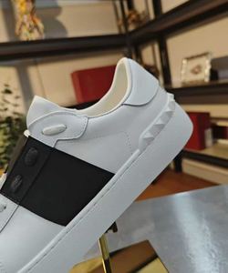 <span class=keywords><strong>Scarpe</strong></span> Casual da <span class=keywords><strong>Uomo</strong></span> in Pelle Bianche e <span class=keywords><strong>Nere</strong></span> con Rivetti, Comode, Allacciate, Basse, Traspiranti per Camminata Quotidiana - Product Image 4